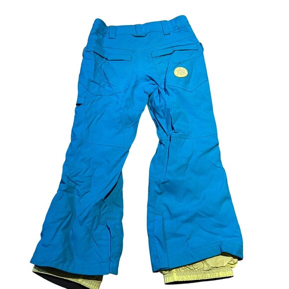 Burton Kids Snow Pants Small Blue W/ Lime Liner DriRide Insulated Adjustable Wai - Picture 2 of 8